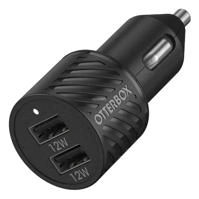 Автомобильное зарядное устройство OtterBox - USB-A Dual Port 24W Car Charger Premium - Charger Black - 78-52700