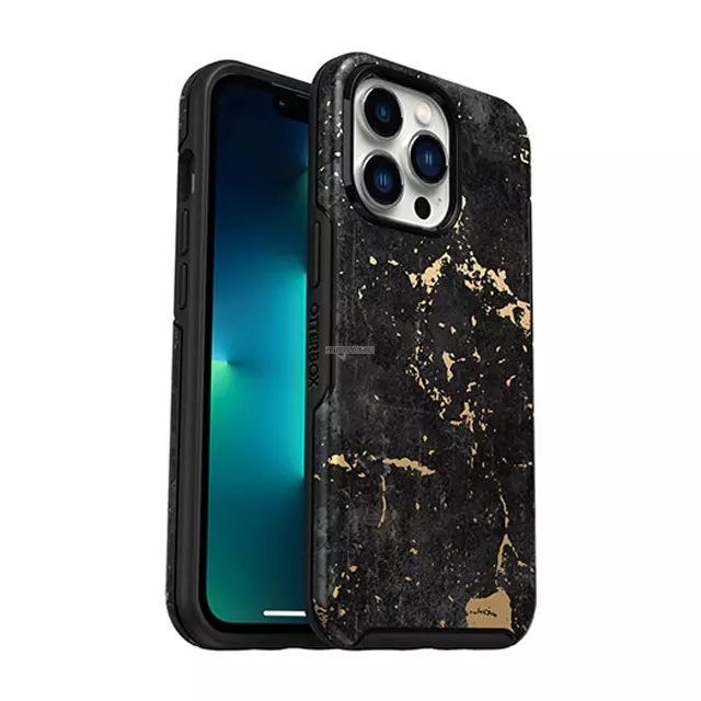 Чехол OtterBox для iPhone 13 Pro - Symmetry Antimicrobial - Enigma Graphic (Black/Gold) - 77-83576
