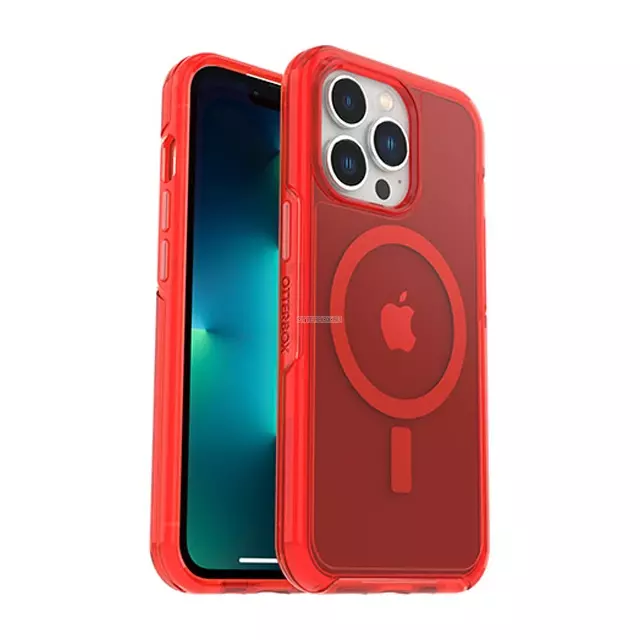 Чехол OtterBox для iPhone 13 Pro - Symmetry+ Clear Antimicrobial for MagSafe - In The Red - 77-83642