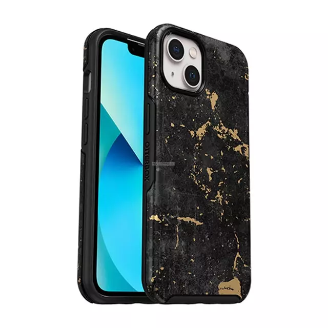 Чехол OtterBox для iPhone 13 - Symmetry Antimicrobial - Enigma Graphic (Black/Gold) - 77-85373