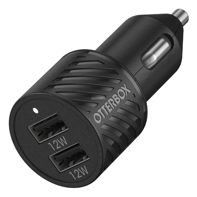 Автомобильное зарядное устройство OtterBox - USB-A Dual Port 24W Car Charger Premium - Charger Black - 78-52700