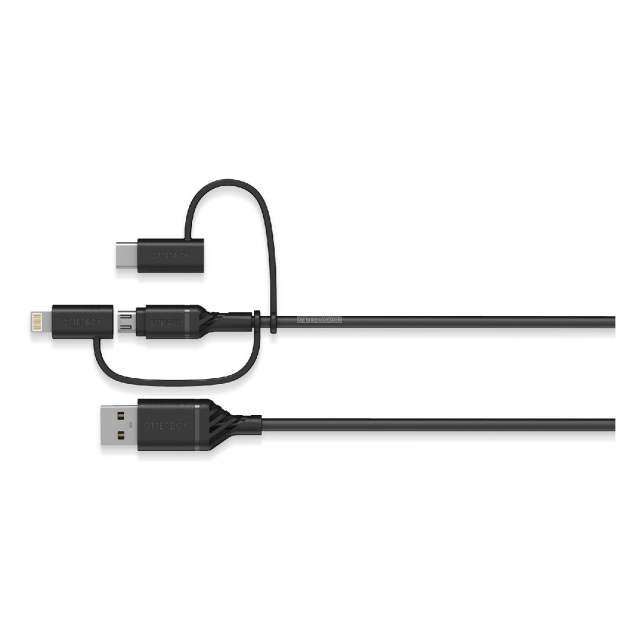 Кабель OtterBox - 3-в-1 (Micro-USB/Lightning/USB-C) - Cable - Black - 1 м - 78-52685