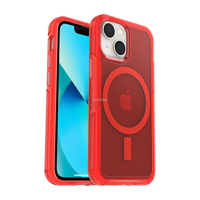Чехол OtterBox для iPhone 13 mini - Symmetry+ Clear Antimicrobial for MagSafe - In The Red - 77-83654