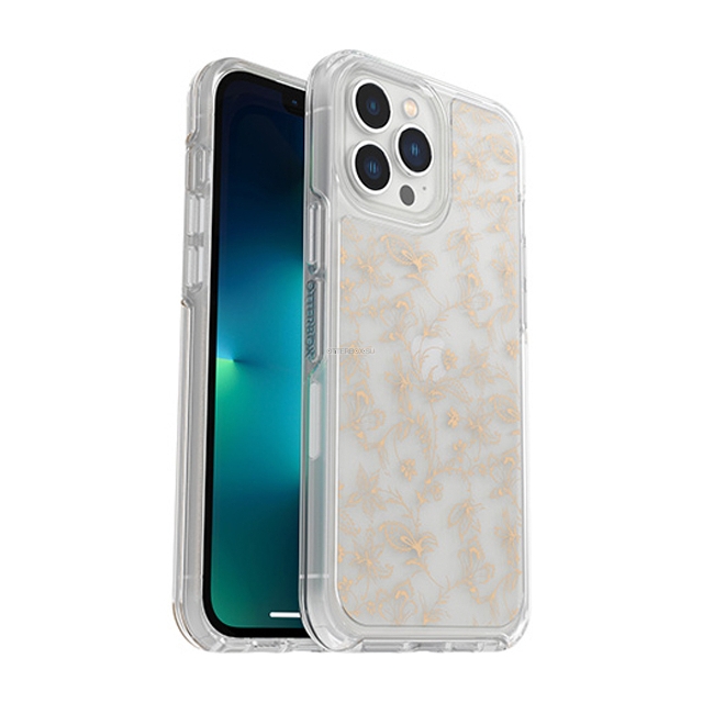 Чехол OtterBox для iPhone 13 Pro Max - Symmetry Clear Antimicrobial - Wallflower Graphic (Clear/Gold) - 77-83511
