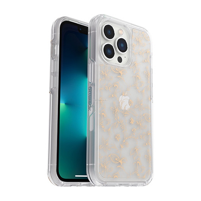 Чехол OtterBox для iPhone 13 Pro - Symmetry Clear Antimicrobial - Wallflower Graphic (Clear/Gold) - 77-83496