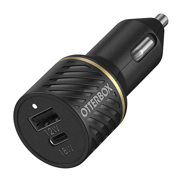 Автомобильное зарядное устройство OtterBox - USB-C и USB-A Fast Charge Dual Port Car Charger 30W - Black Shimmer - 78-52545